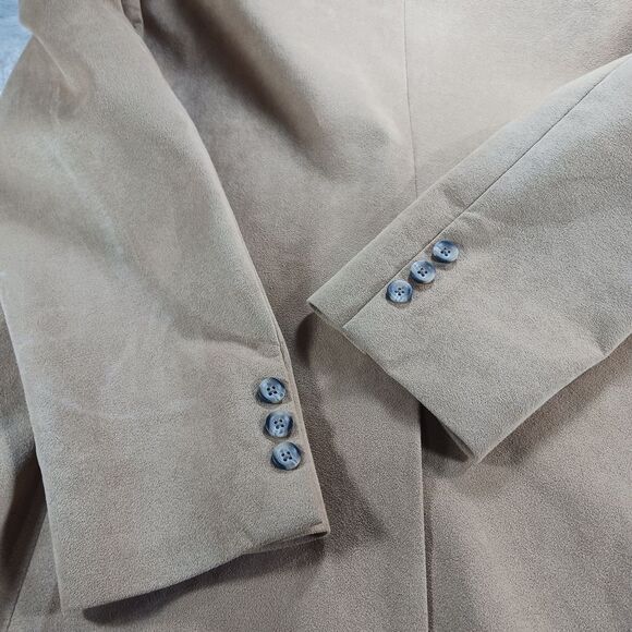 Doncaster 2 Button Blazer Jacket Sport Coat Ultra Suede Tan/ Cream Men's Medium - Picture 14 of 14